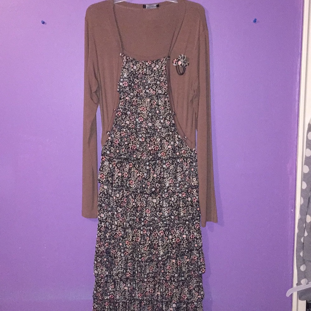 Brown Floral Dress